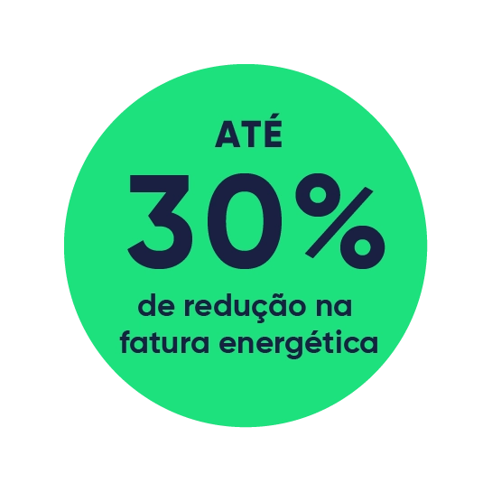 Até 30% de redução na fatura energética